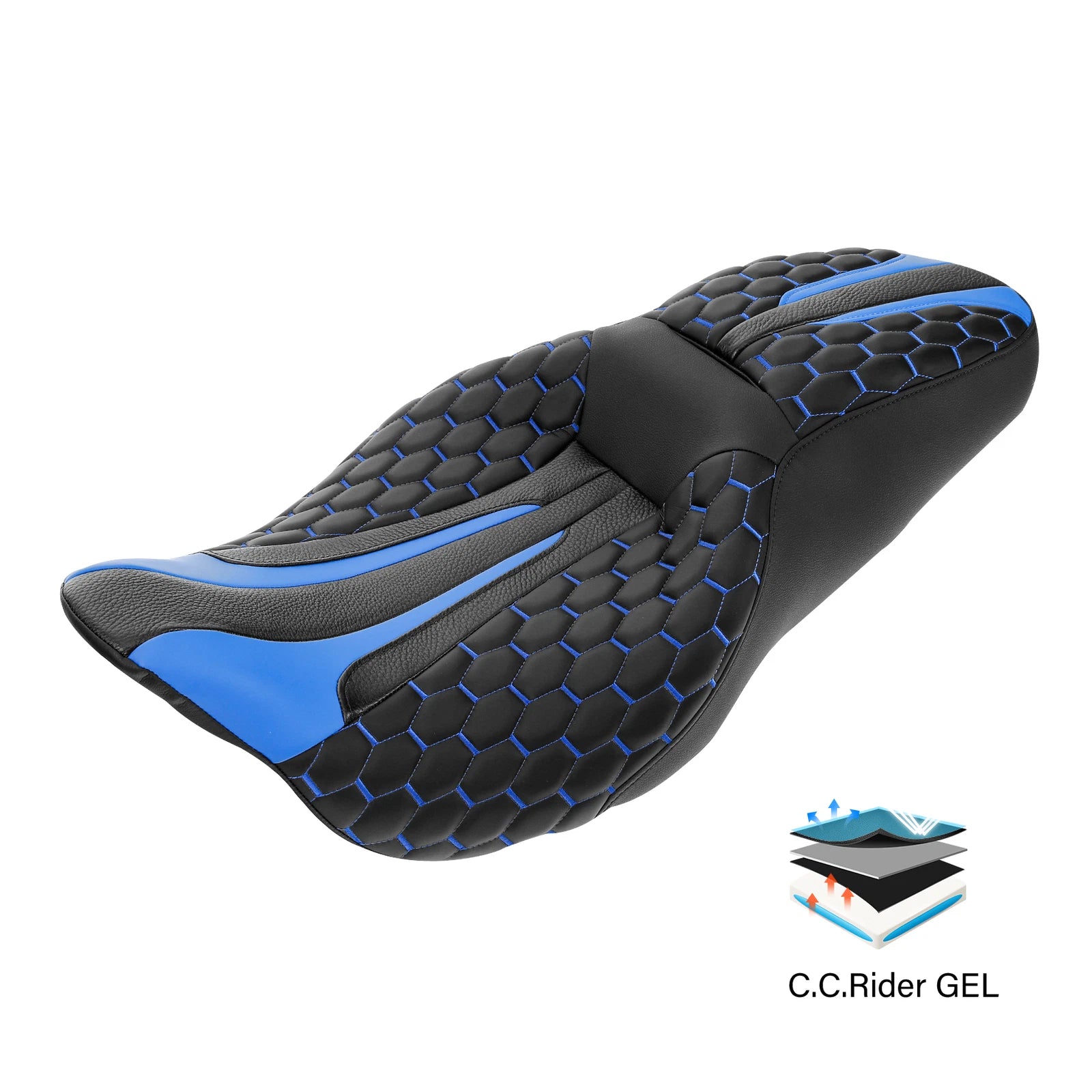 Driver Passenger Gel Seat for Harley Touring Road King Street Glide (2009–2023)