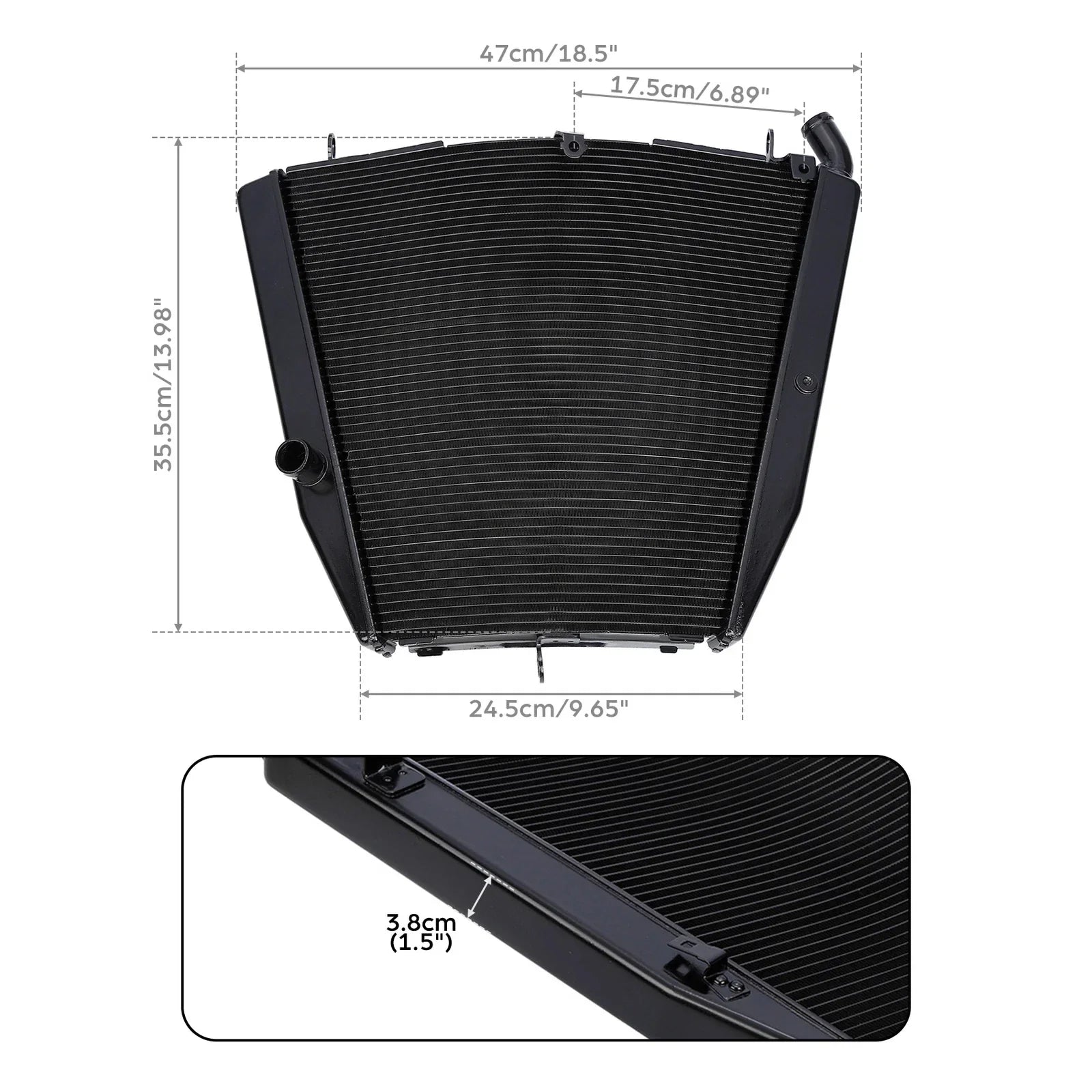 Black Radiator Cooler for Honda CBR1000RR (2006-2007)