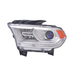 Chrome Driver Halogen Headlight Assembly w/LED Daytime Running Lamp w/o Logo