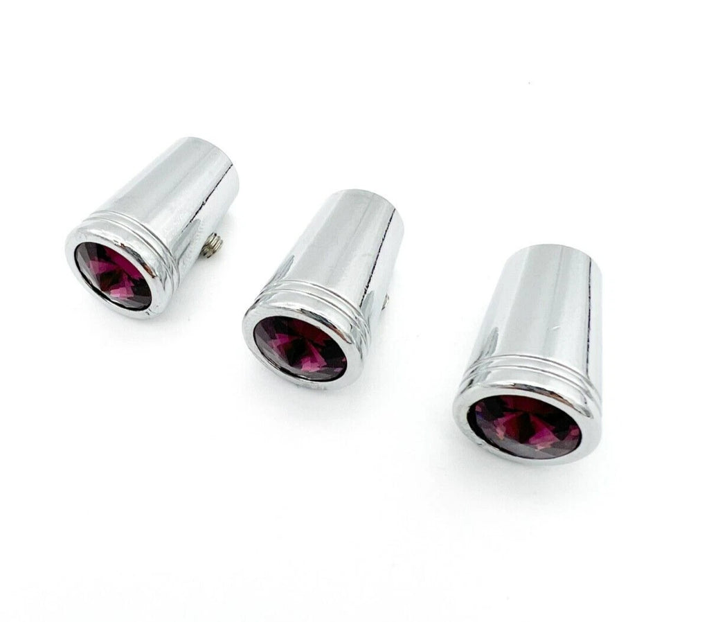 Mini Toggle Switch Extension Chrome Metal Purple Crystal for Kenworth (Set/3)