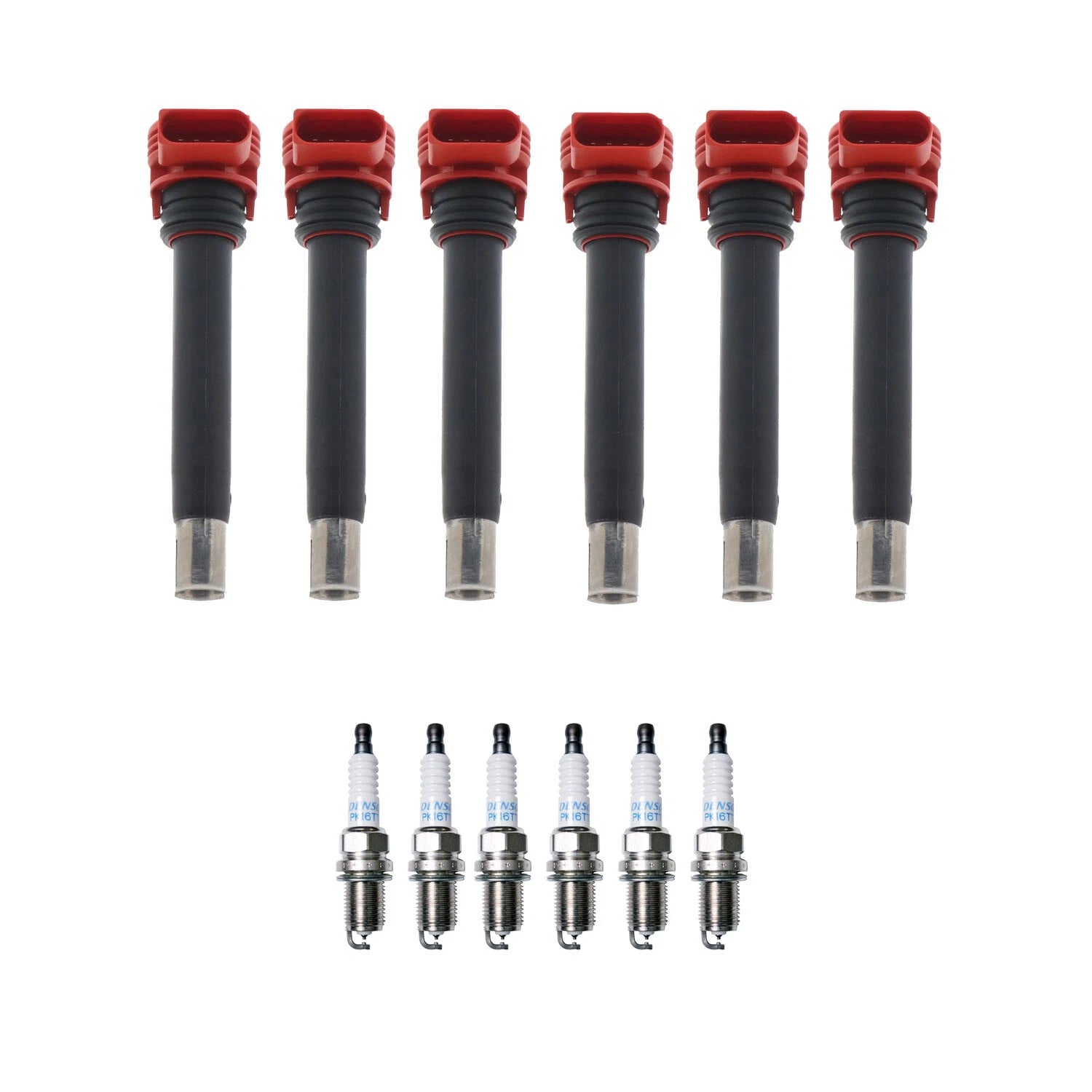 Set of 6 Ignition Coils & Spark Plugs for Audi A6 3.2 V6 (2005–2011)