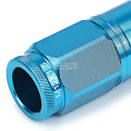 Set of 4 Open-End Aluminum Sky Blue Lug Nuts + Adapter M12x1.5 for Vehicles