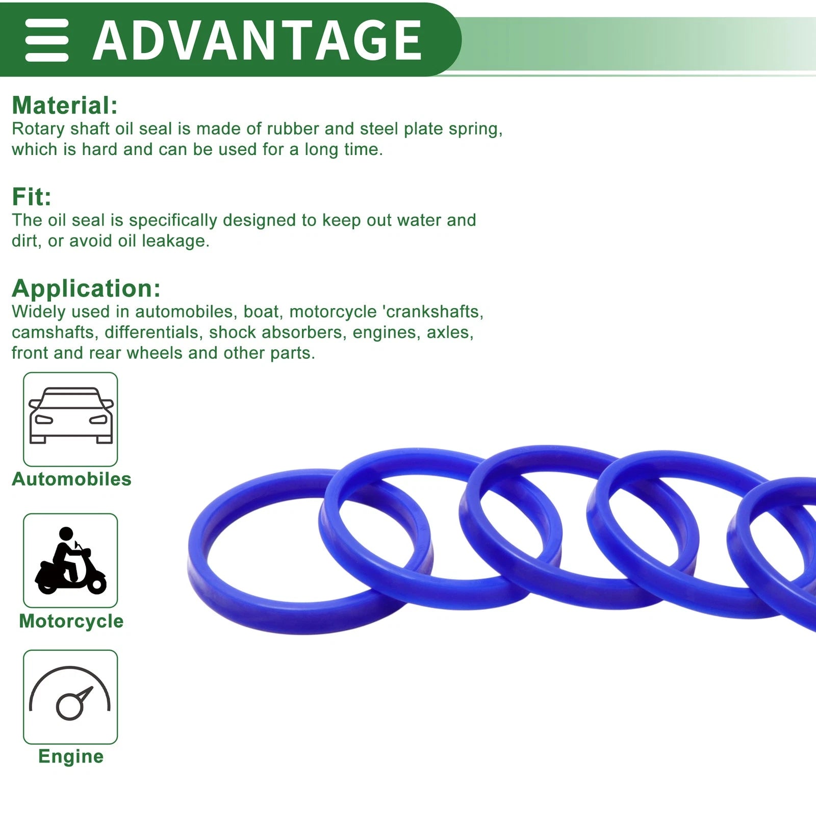 Set of 5 Oil Seal Rotary Shaft Seal 75x85x10mm High Pressure for Various Models