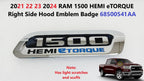 Right Side Hood Emblem Badge for RAM 1500 (2021–2024) 68500541AA