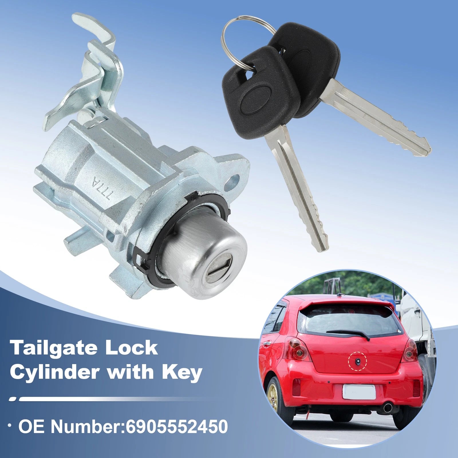 Trunk Door Lock Cylinder Kit with Keys for Toyota Yaris (2007–2011) No.6905552450