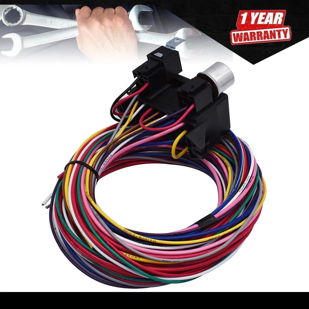 12 Circuit Universal Wire Harness for Hot Rods (Universal)