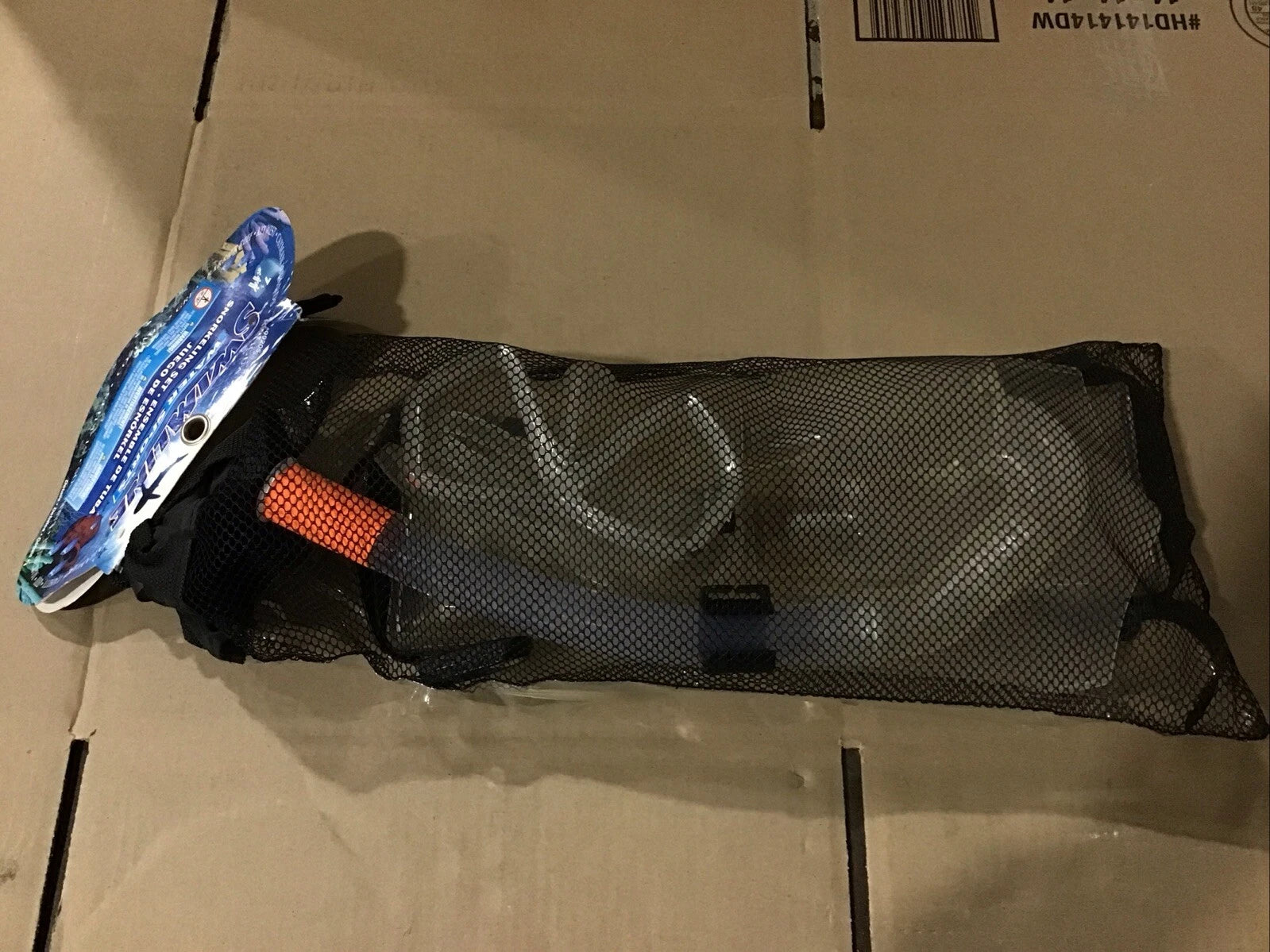 Solstice Swimline Mask Snorkel & Fins Set with Mesh Bag for 5-7 (99205-57-GY)