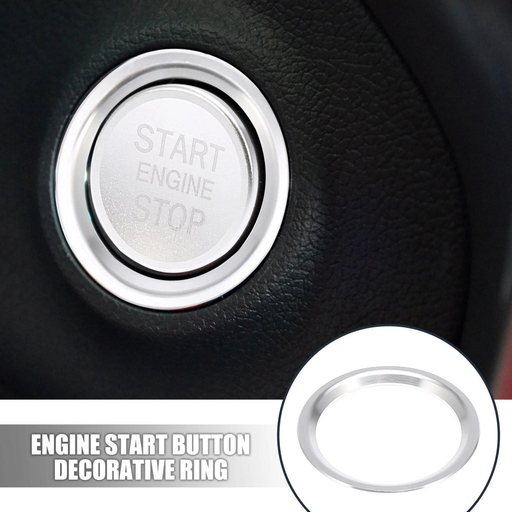 Set of 2 Silver Tone Engine Start Button Decorative Ring Covers for Audi A4L A6L Q5 A5 A7