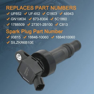 Set of 4 Heavy Duty Ignition Coils & Spark Plugs for Hyundai Accent Veloster Rio Soul (2011–2017)