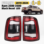 Set of 2 Black LED Tail Lights for Ram 2500 3500 (2019–2023)