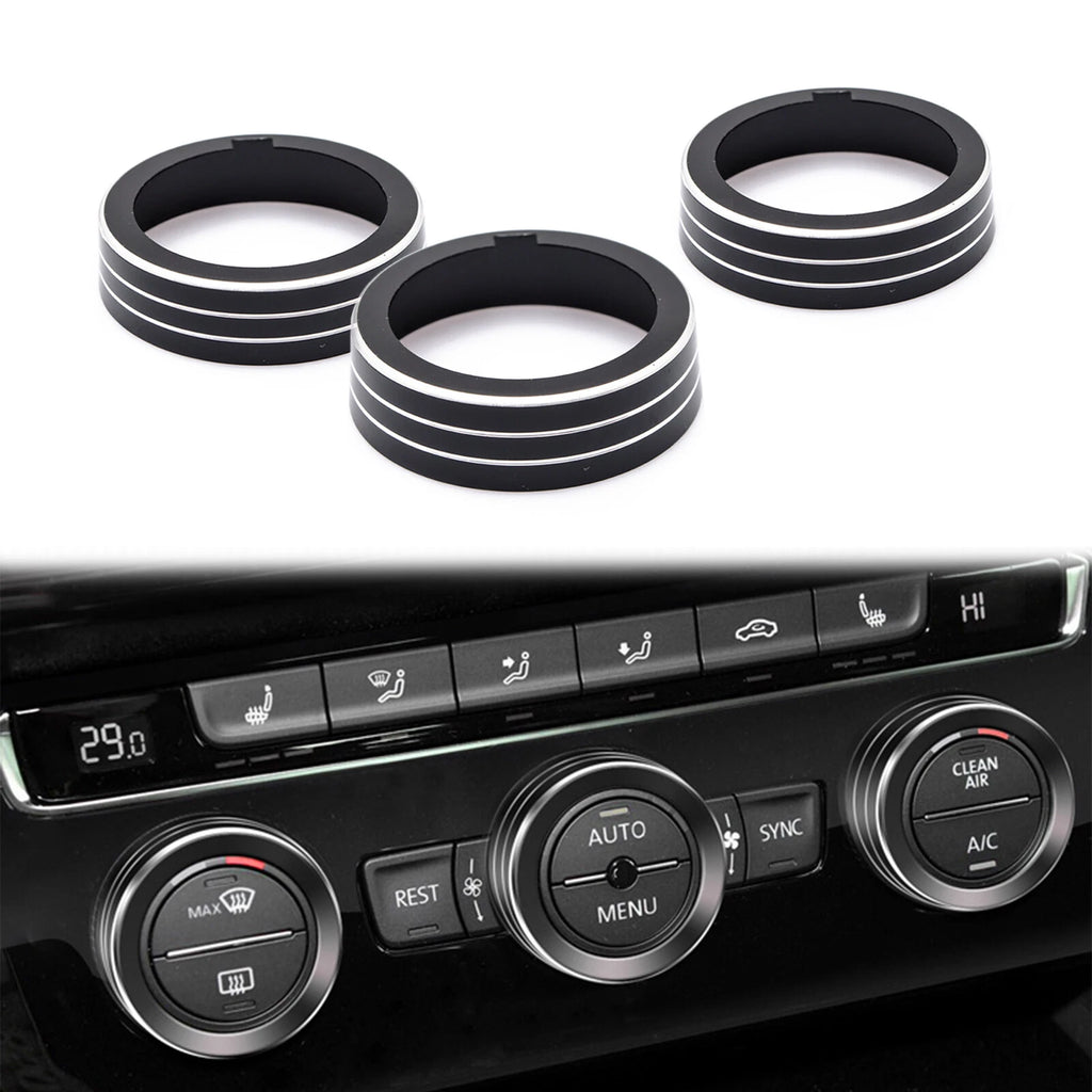 AC Climate Control Ring Knob Covers for VW MK7 Golf GTI (2015–2021)