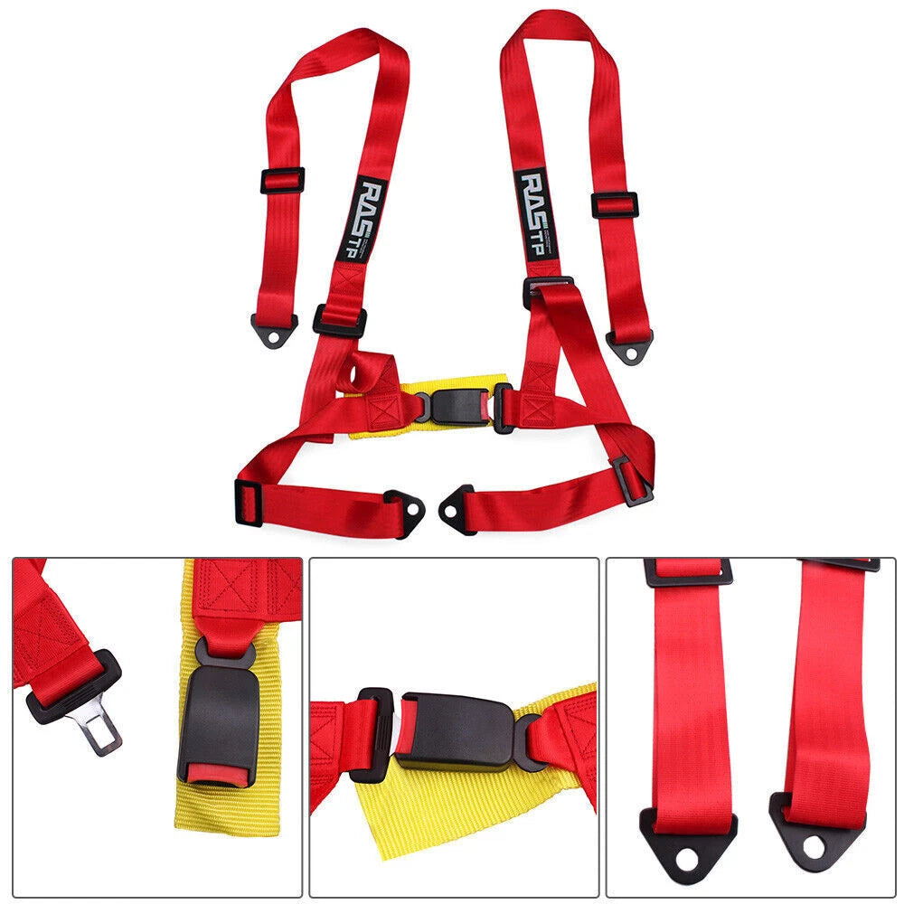 2" Adjustable 4 Point Racing Harness for JDM Seat Belt Safety