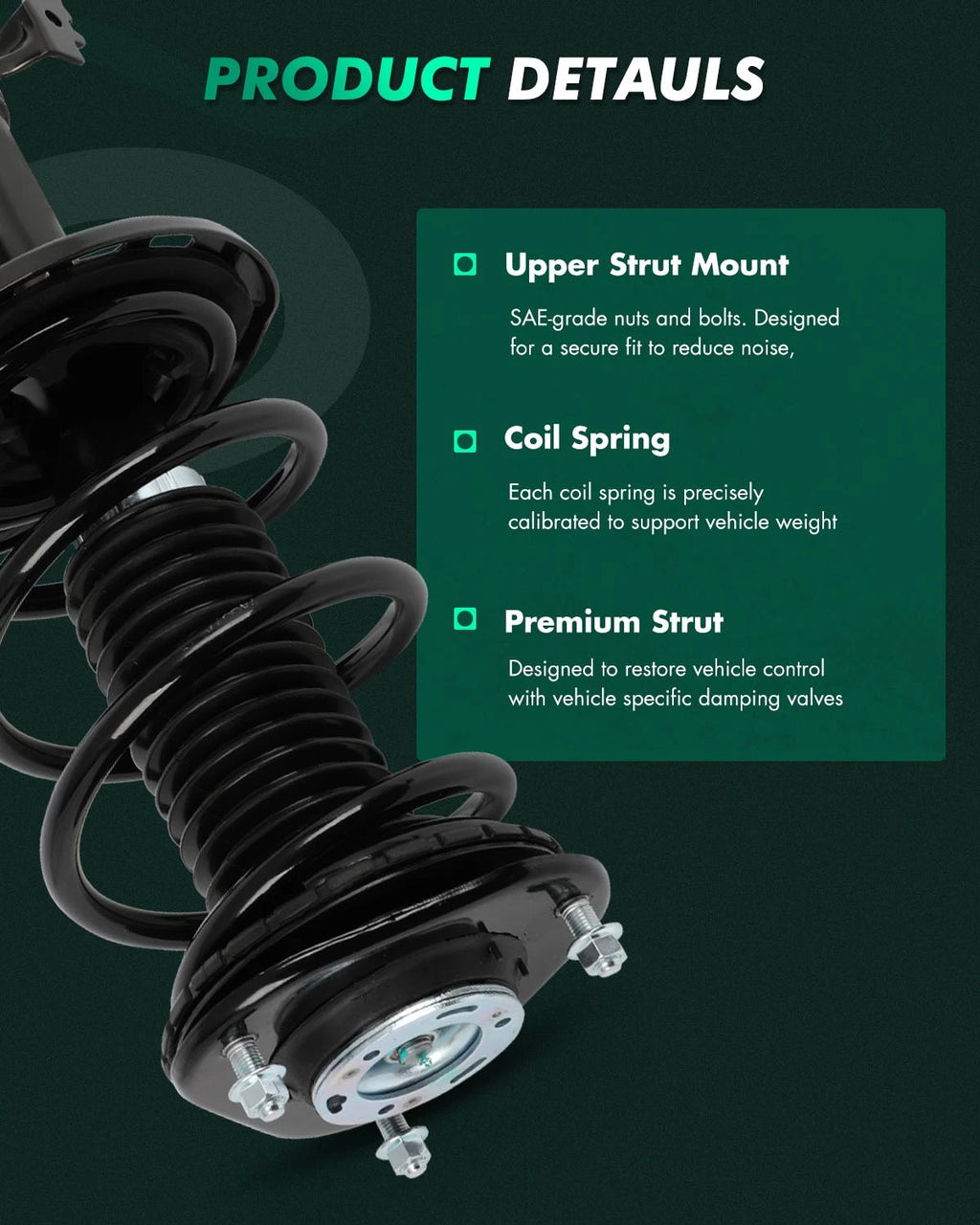 Front Complete Strut w/ Coil Spring for Mazda MPV (2000–2006)