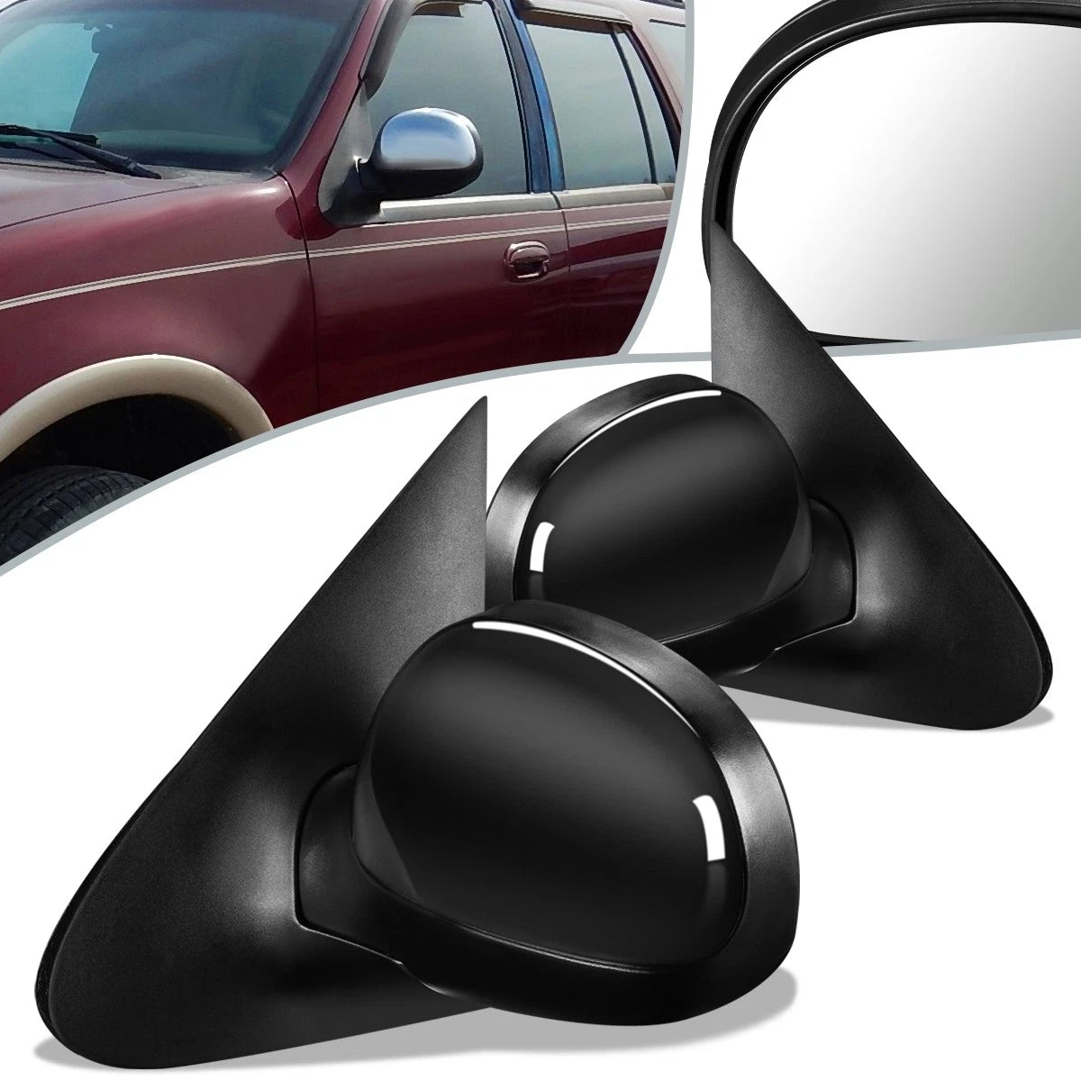 Pair Powered Side View Door Mirrors for Ford Expedition (1997) FO1320200 FO1321200