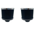 Chrome Valve Cover Breather Push In with Black Filter for 1-1/4" Hole