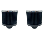 Chrome Valve Cover Breather Push In with Black Filter for 1-1/4" Hole
