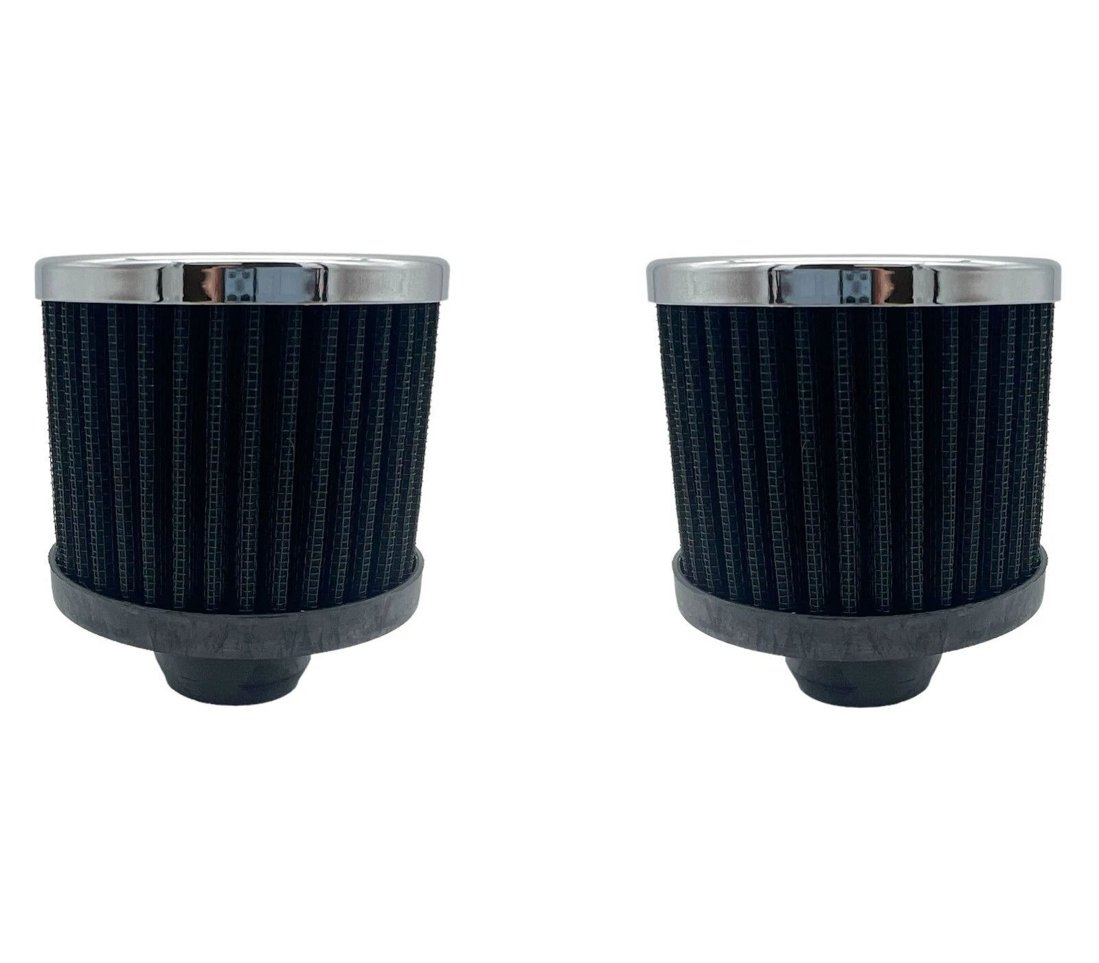 Chrome Valve Cover Breather Push In with Black Filter for 1-1/4" Hole