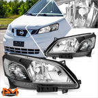 Headlights for Nissan NV200 (2013–2021) Black Housing Clear Side Replacement
