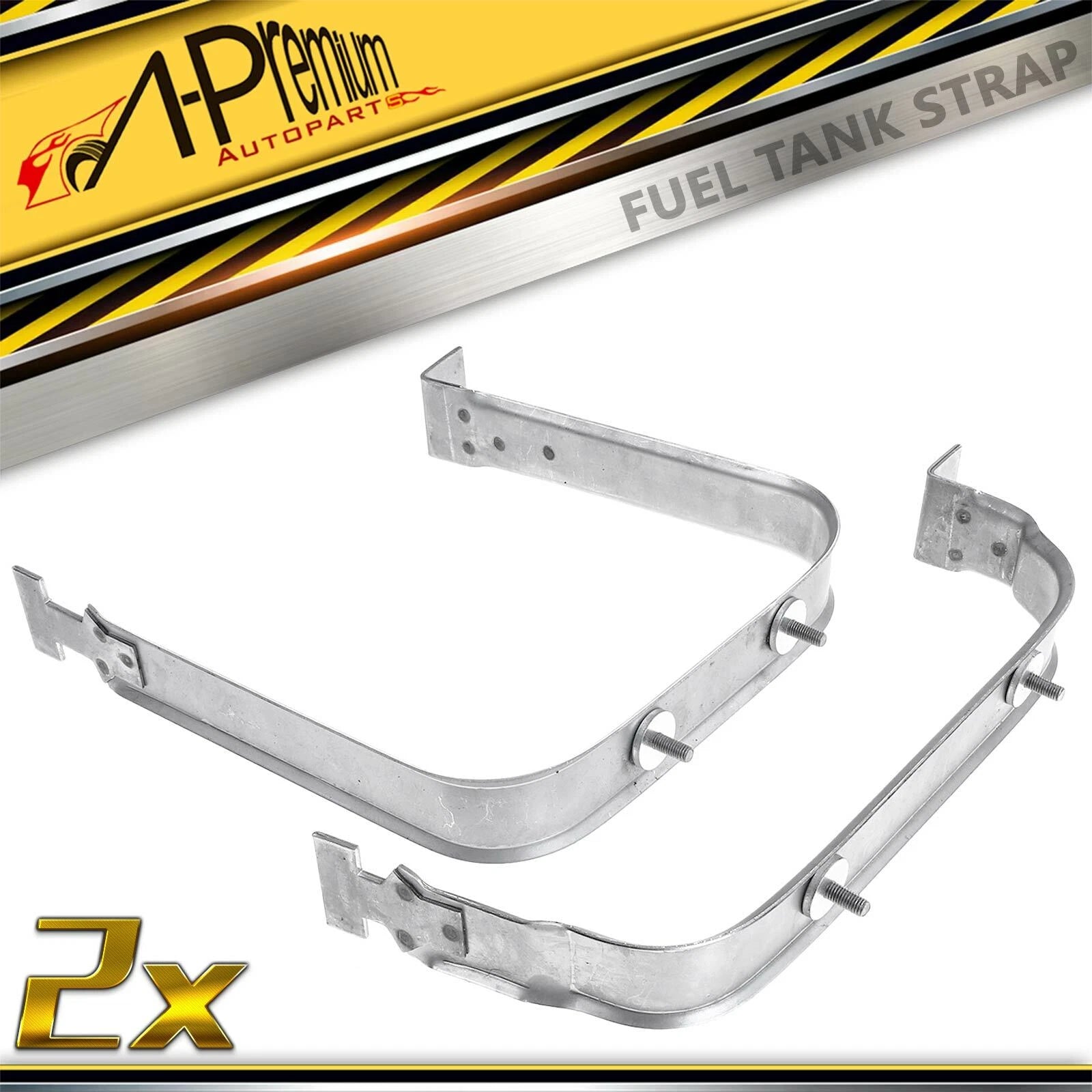 Set of 2 Fuel Tank Straps with Skid Plate for Ford F-150 F-250 (2004–2008)