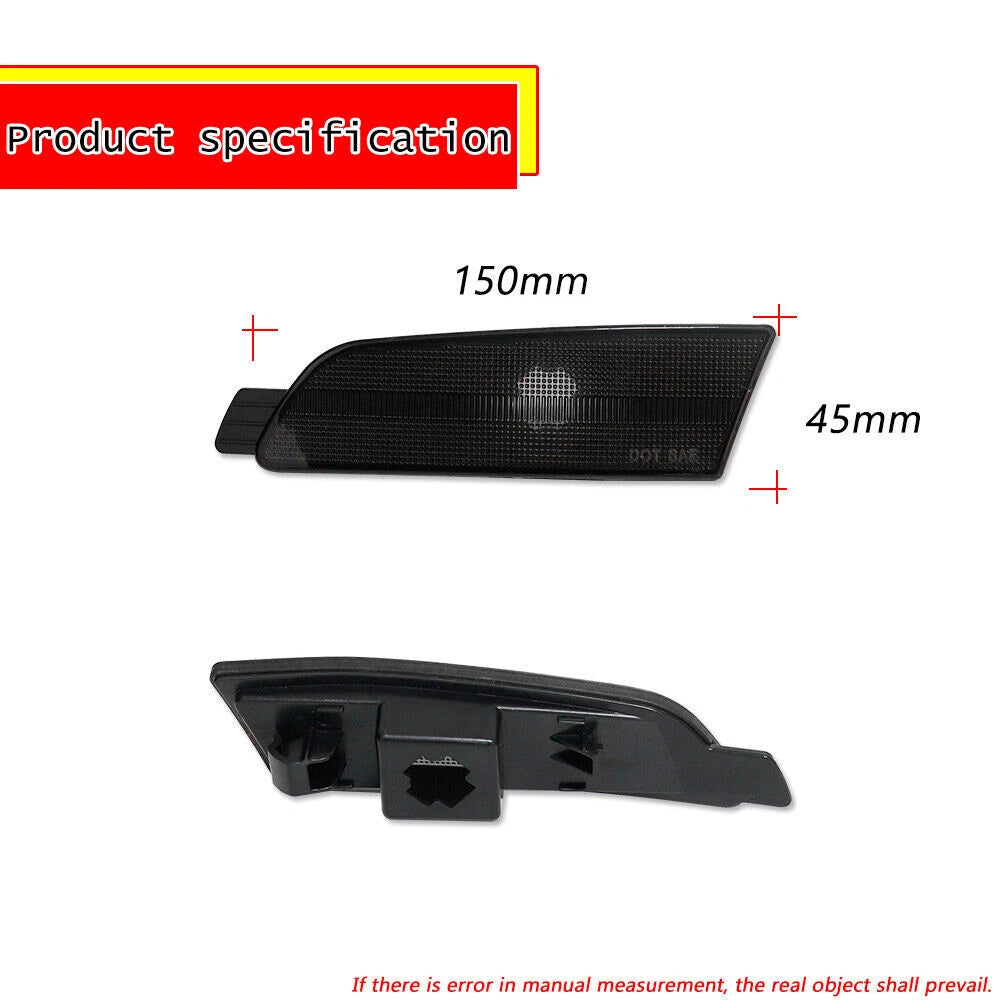 Black Lens Front Fender Side Marker Reflector Lights for Mazda 6 (2009–2013)