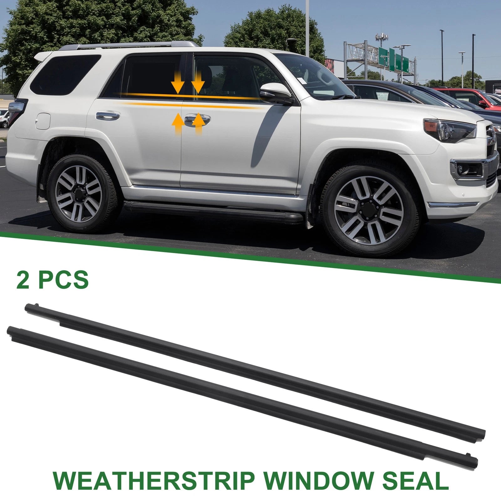 2pcs Front Left & Right Weatherstrip Window Seal No.7571235011 for Toyota 