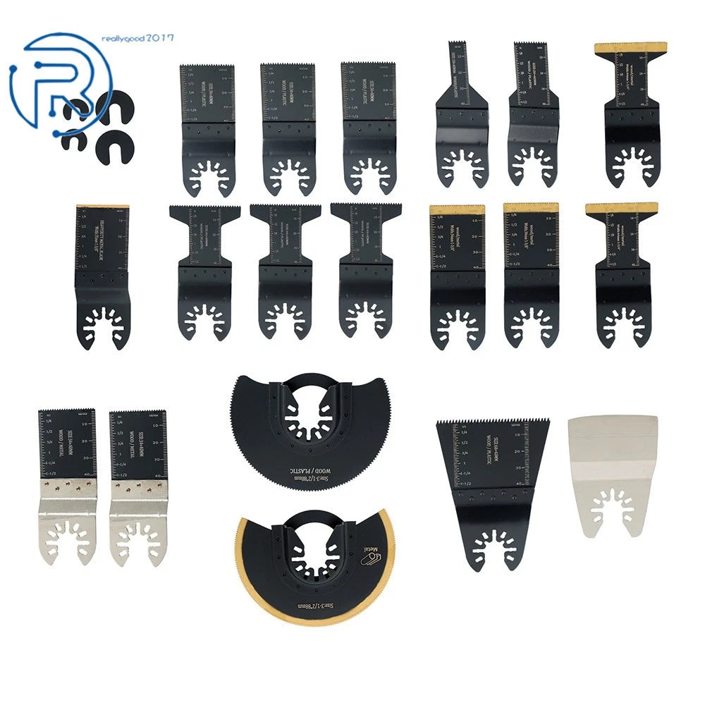 23PCS Oscillating Tool Blades for Metal Cutting (Titanium Steel)