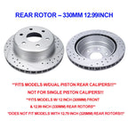 Rear Disc Rotor Brake Pads for Chevy Tahoe Silverado Avalanche Sierra 1500 (2000-2006)