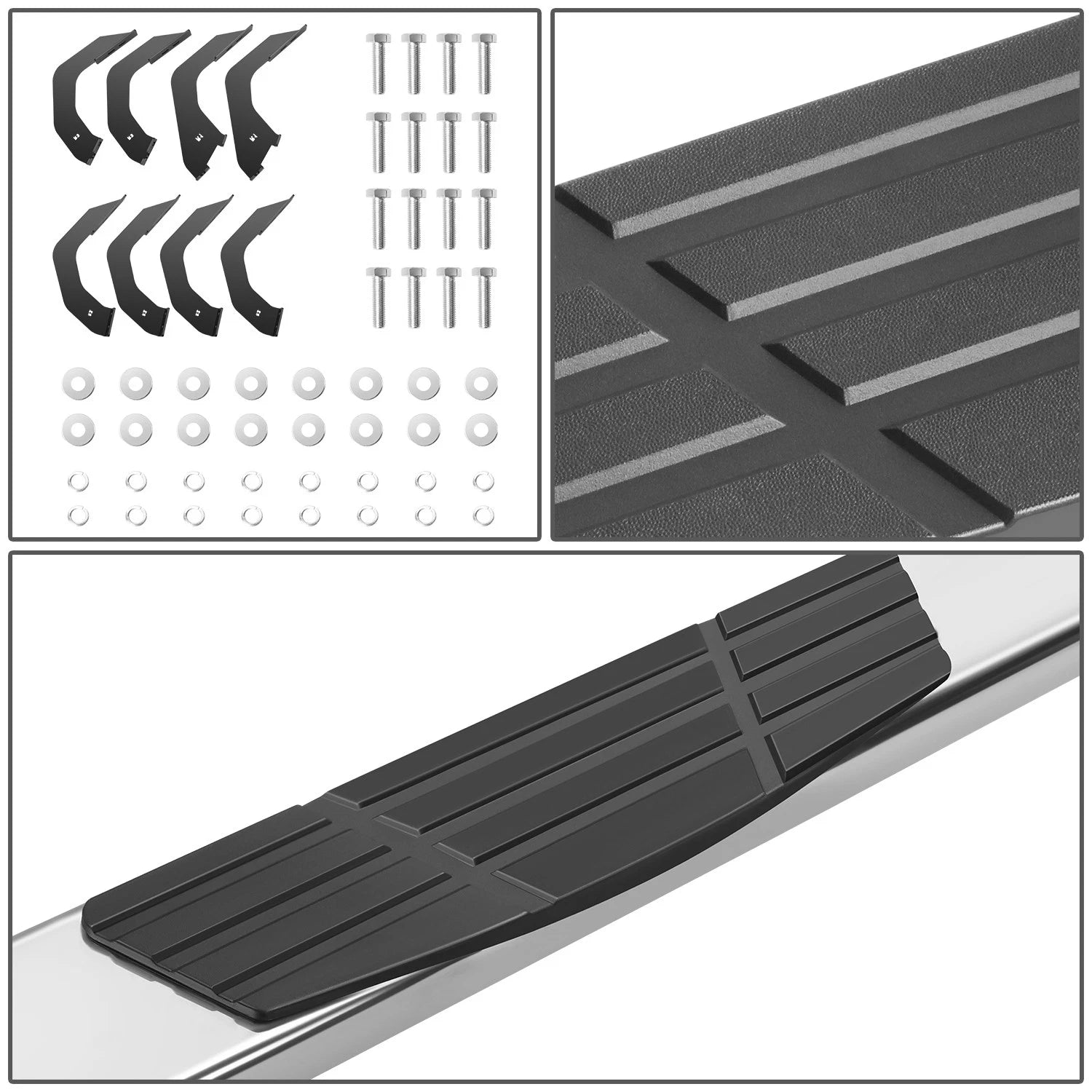Set of 2 Chrome Running Boards for Toyota Tundra CrewMax (2022–2023)