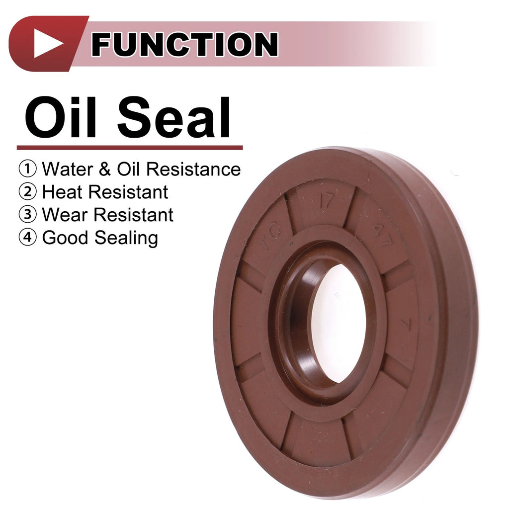 2X Oil Seal Rotary Shaft Seal   17x47x7mm FKM Rubber