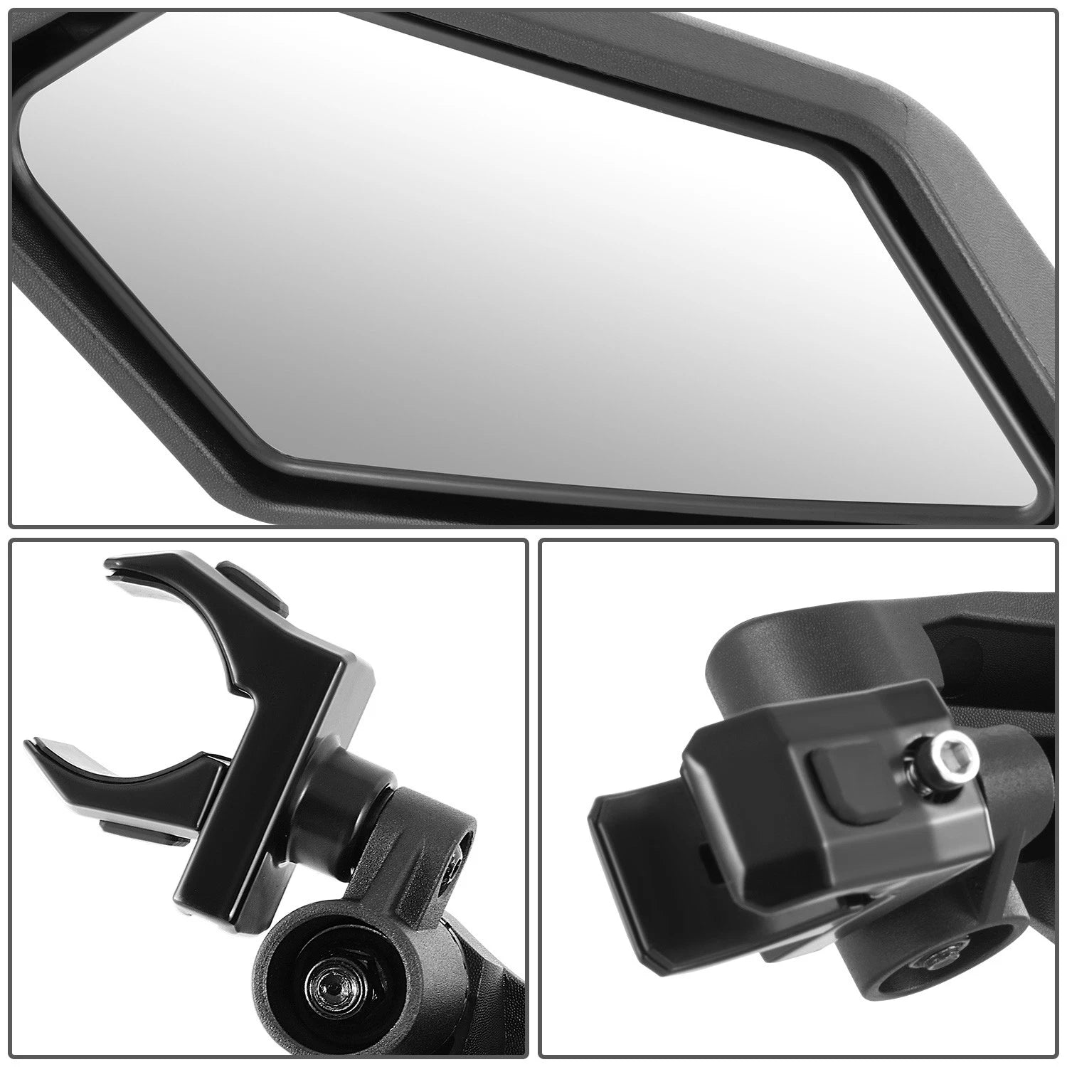 Adjustable Convex Side View Mirror Bracket for UTV Roll Cage Bar Mount