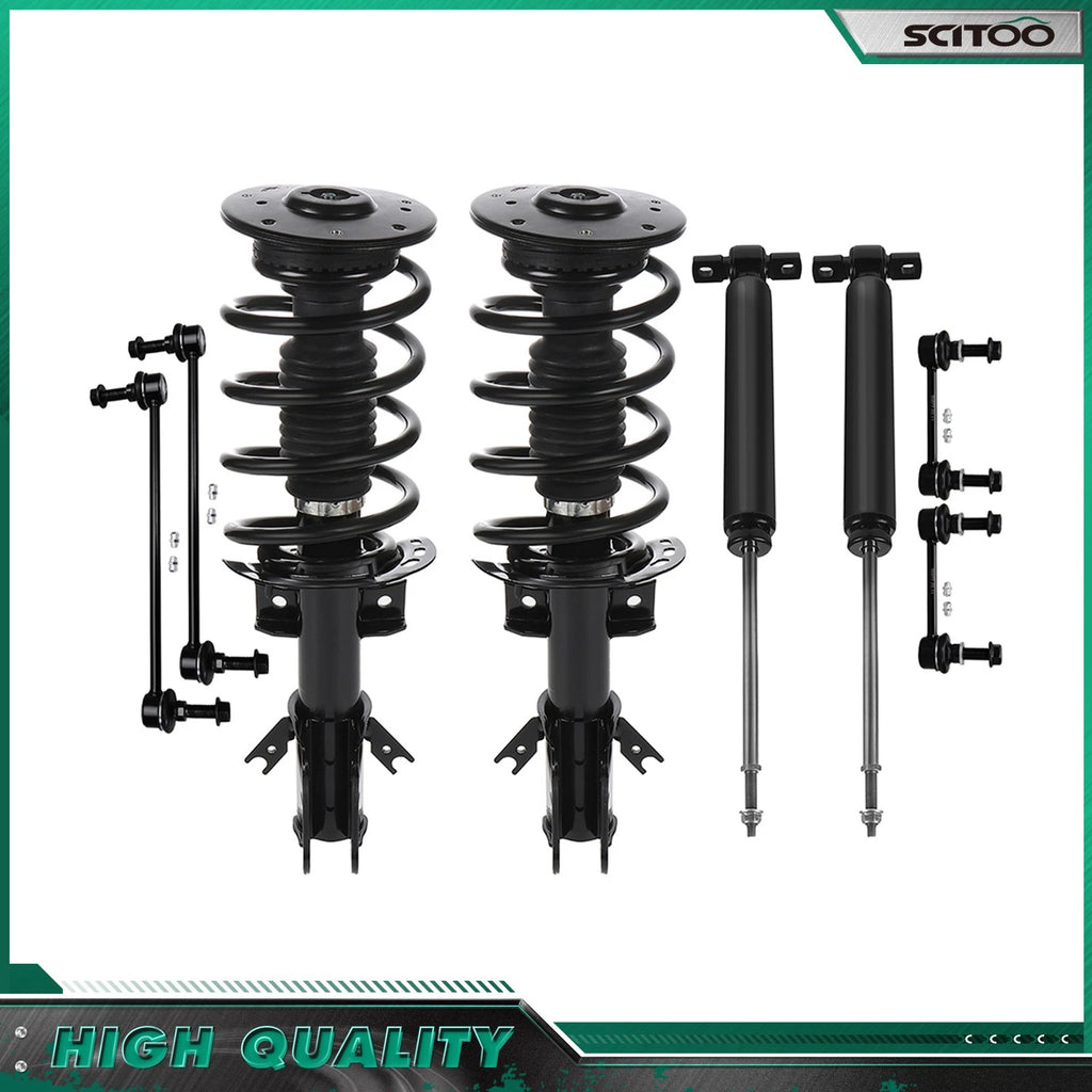 Front Struts Rear Shocks Sway Bars w/Coil Spring for Ford Fusion (2013–2018)