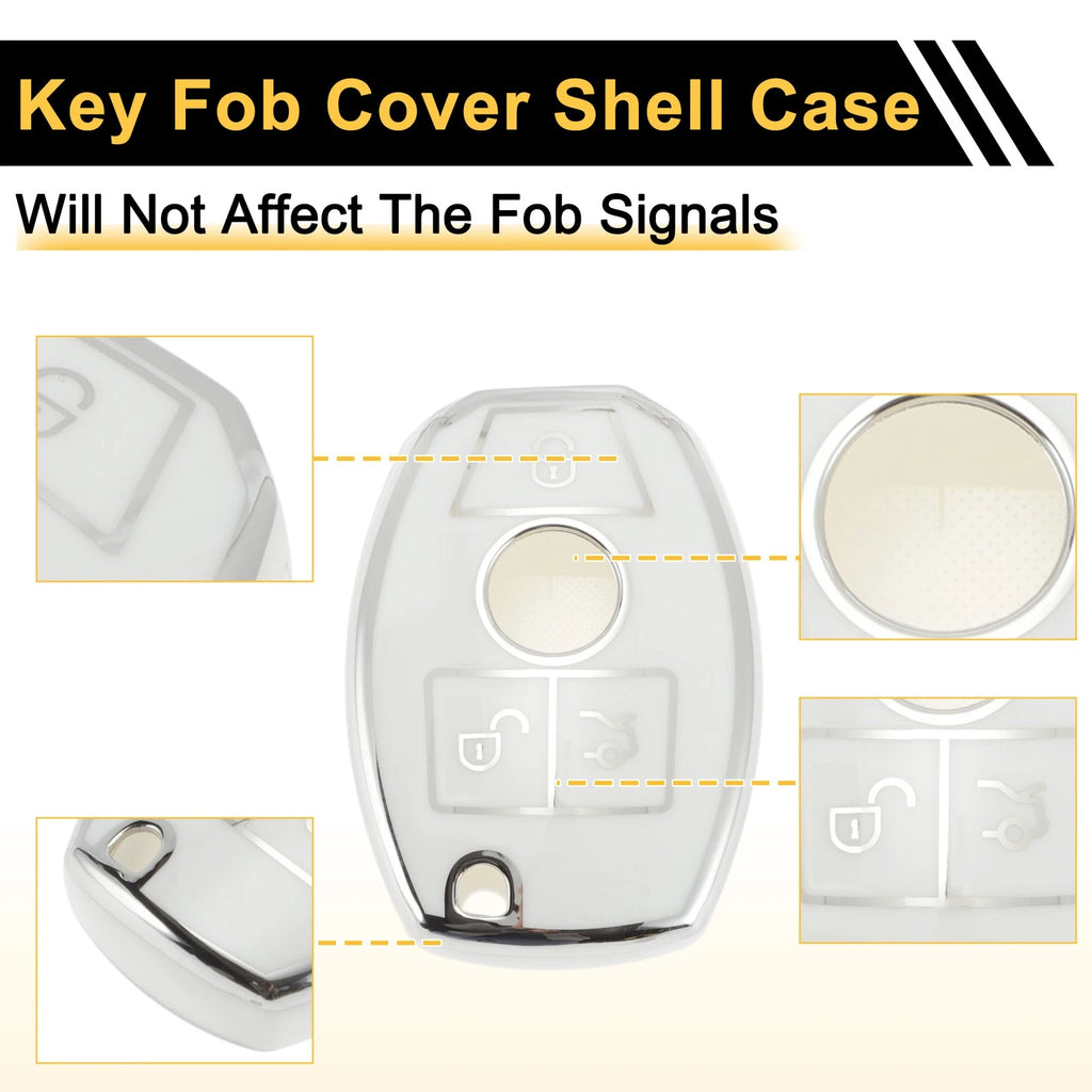 Key Case for Mercedes-Benz A/B/C/E/G/K/M/R/S/V/W/X Class/AMG/CL (3 Buttons)