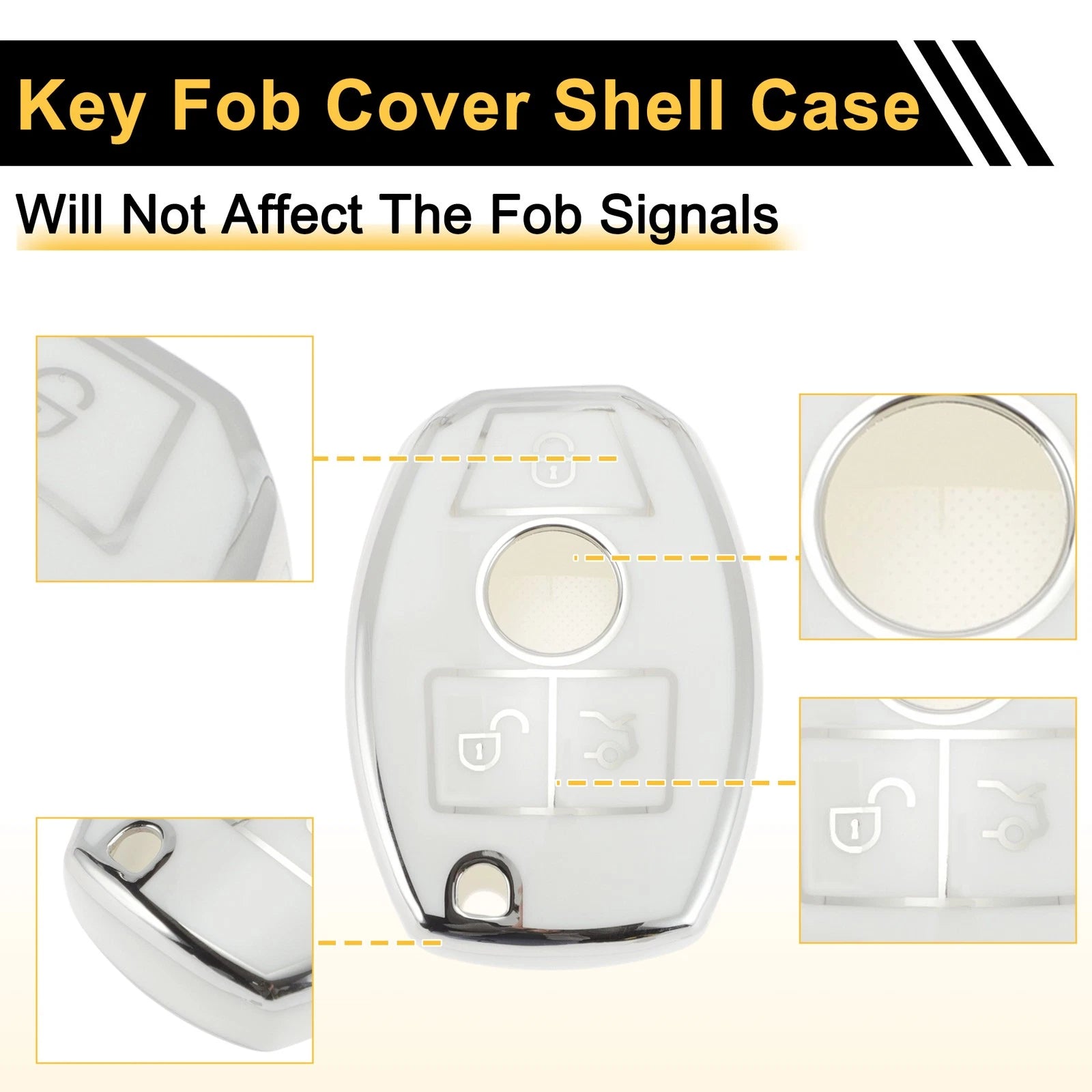 Key Case for Mercedes-Benz A/B/C/E/G/K/M/R/S/V/W/X Class/AMG/CL (3 Buttons)