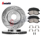 Front Disc Rotors Brake Pad Kit for Chrysler 200, Sebring, Caliber, Avenger, Compass (2007–2017)