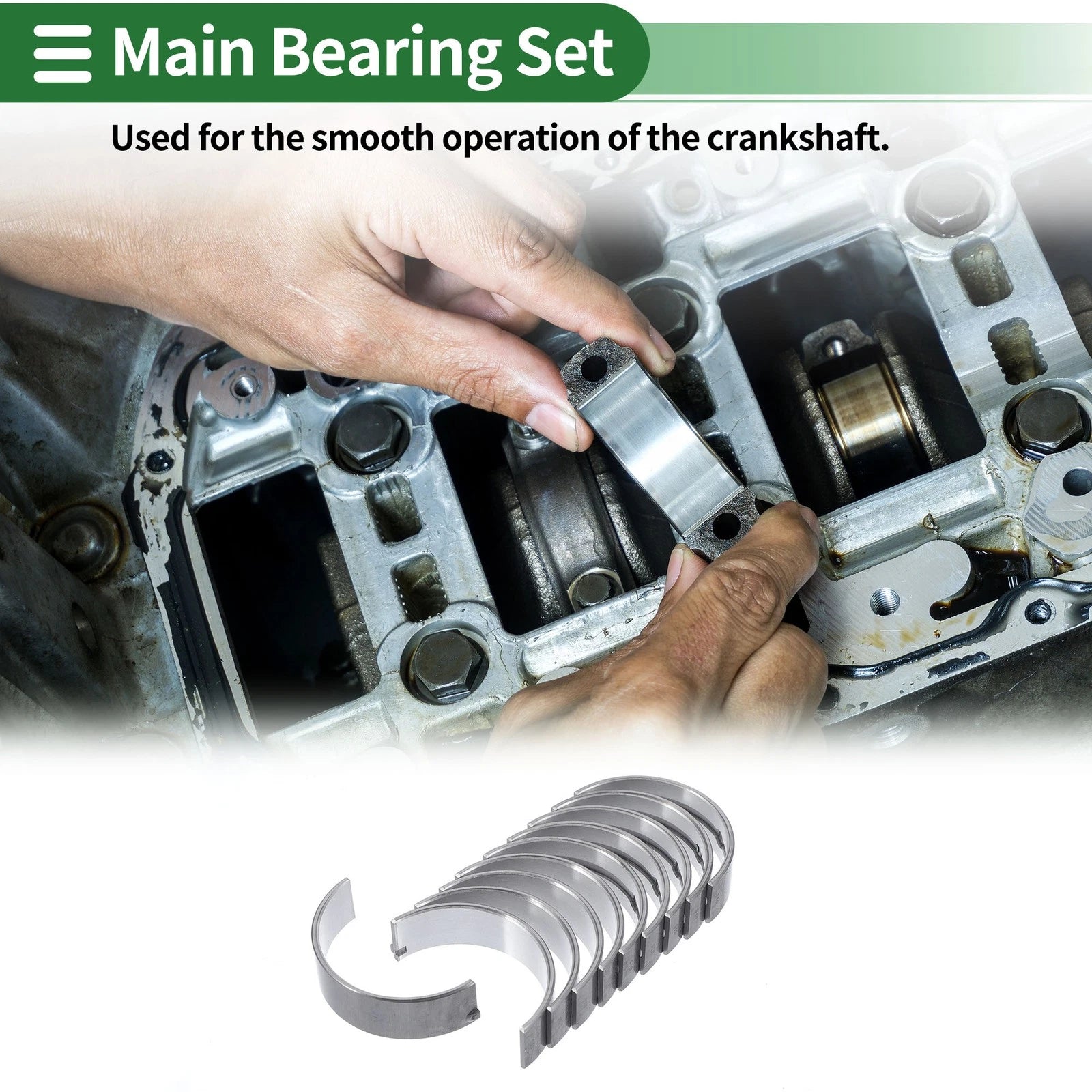 Main Bearing Set No. 210202B100 for Hyundai Accent (2010–2016)
