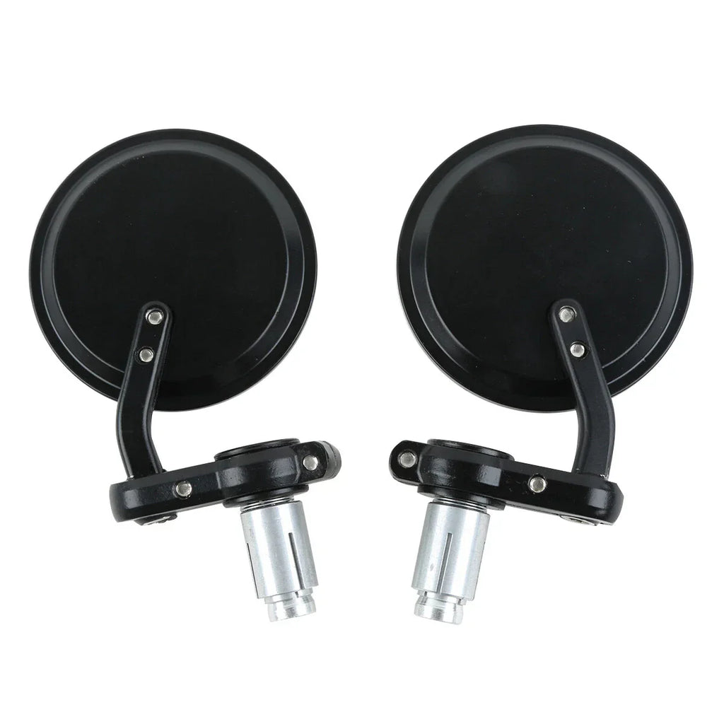 7/8" Motorcycle Rear View Black Handle Bar End Mirrors