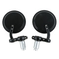 7/8" Motorcycle Rear View Black Handle Bar End Mirrors