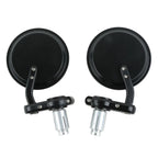 7/8" Motorcycle Rear View Black Handle Bar End Mirrors