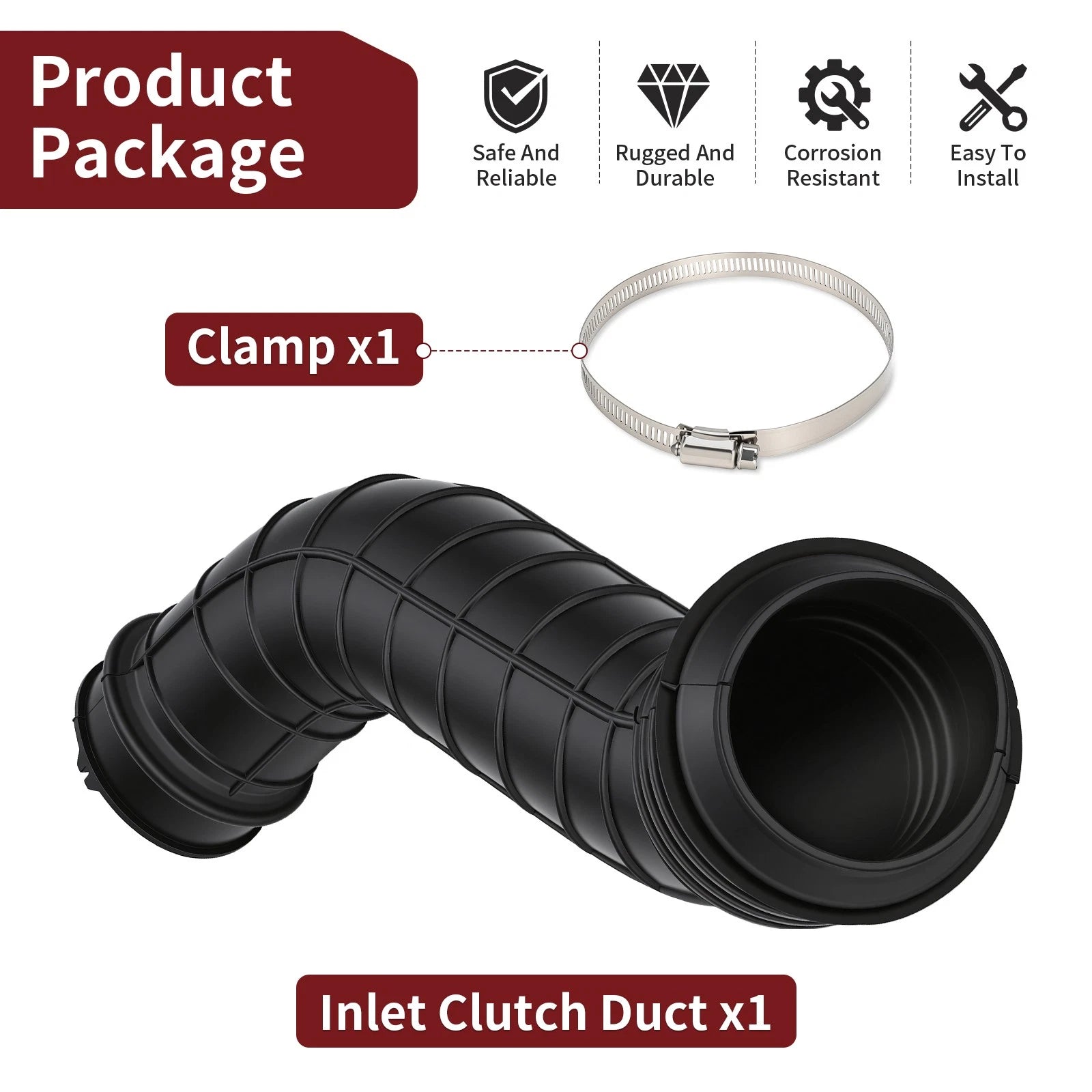 Clutch Duct Inlet Hose 5415509 for Polaris RZR XP/RZR XP 4 Turbo (2016–2018)