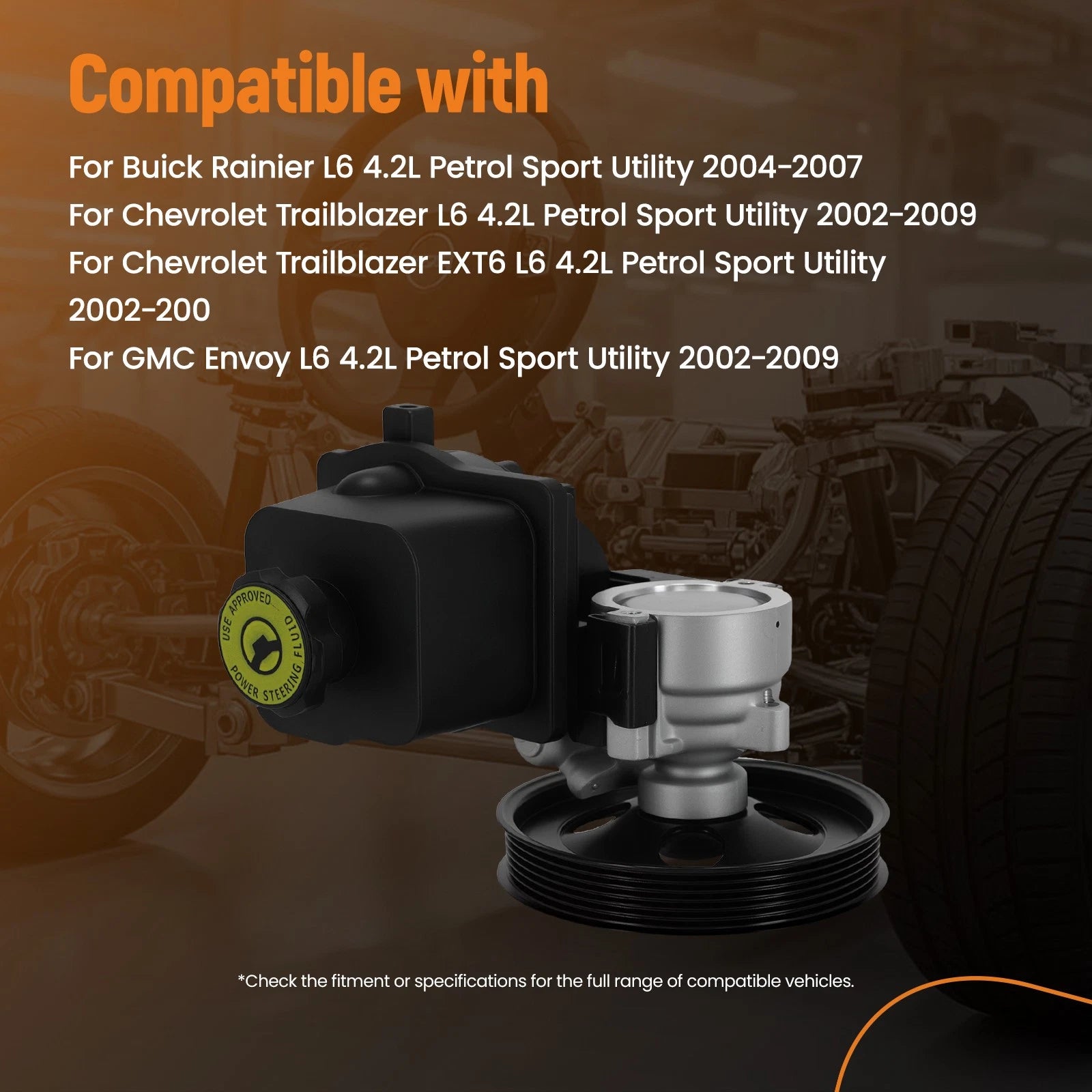 Power Steering Pump for Buick Rainier Chevrolet Trailblazer GMC Isuzu (2002–2009) 20-65990