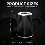 4" Air Intake Cone Filter for Truck (Fits Various Models)