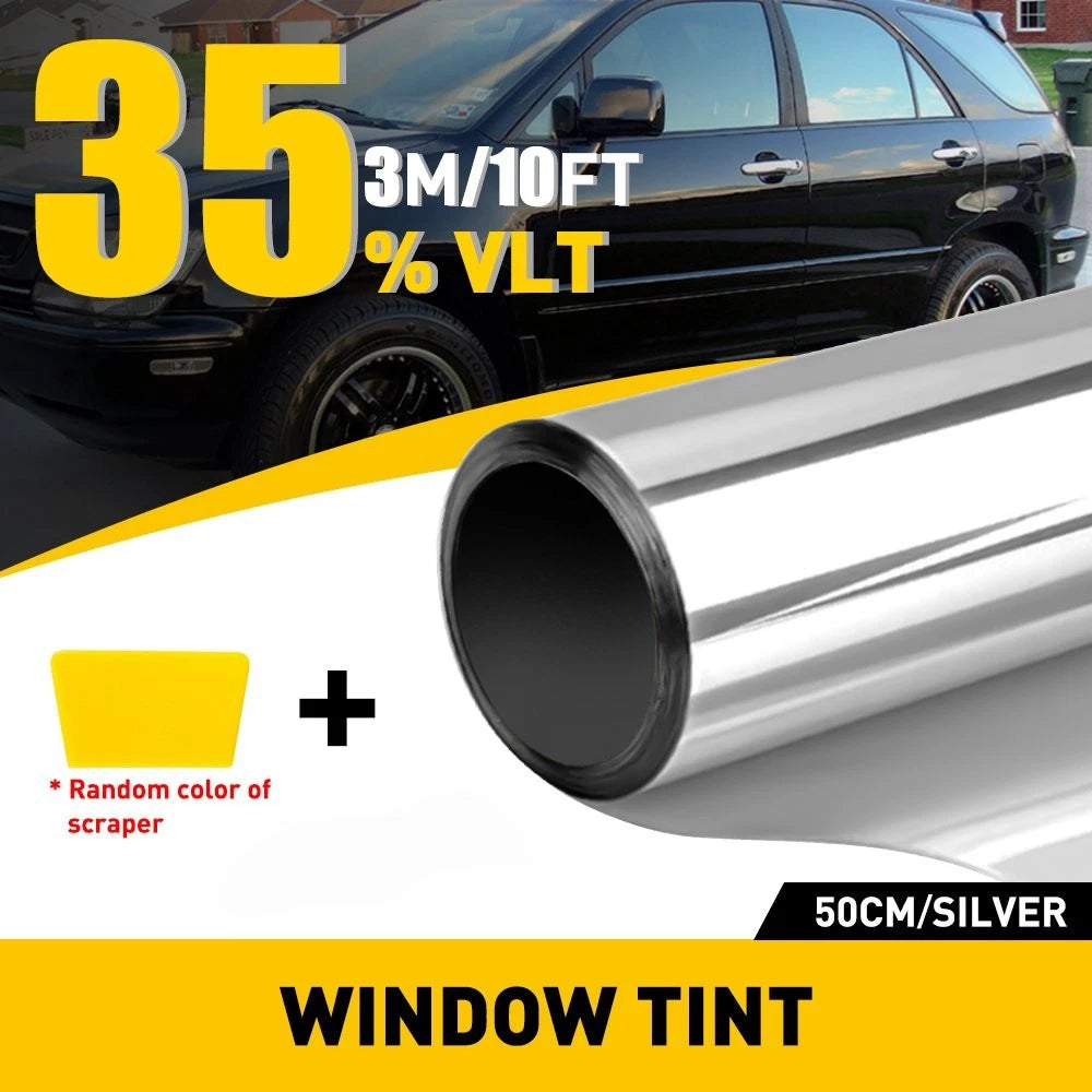20" x 10FT Silver Chrome Tint Film for Car Home Office Glass