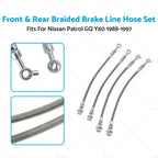 Braided Brake Line Hose Set for Nissan Patrol GQ Y60 (1988–1997)