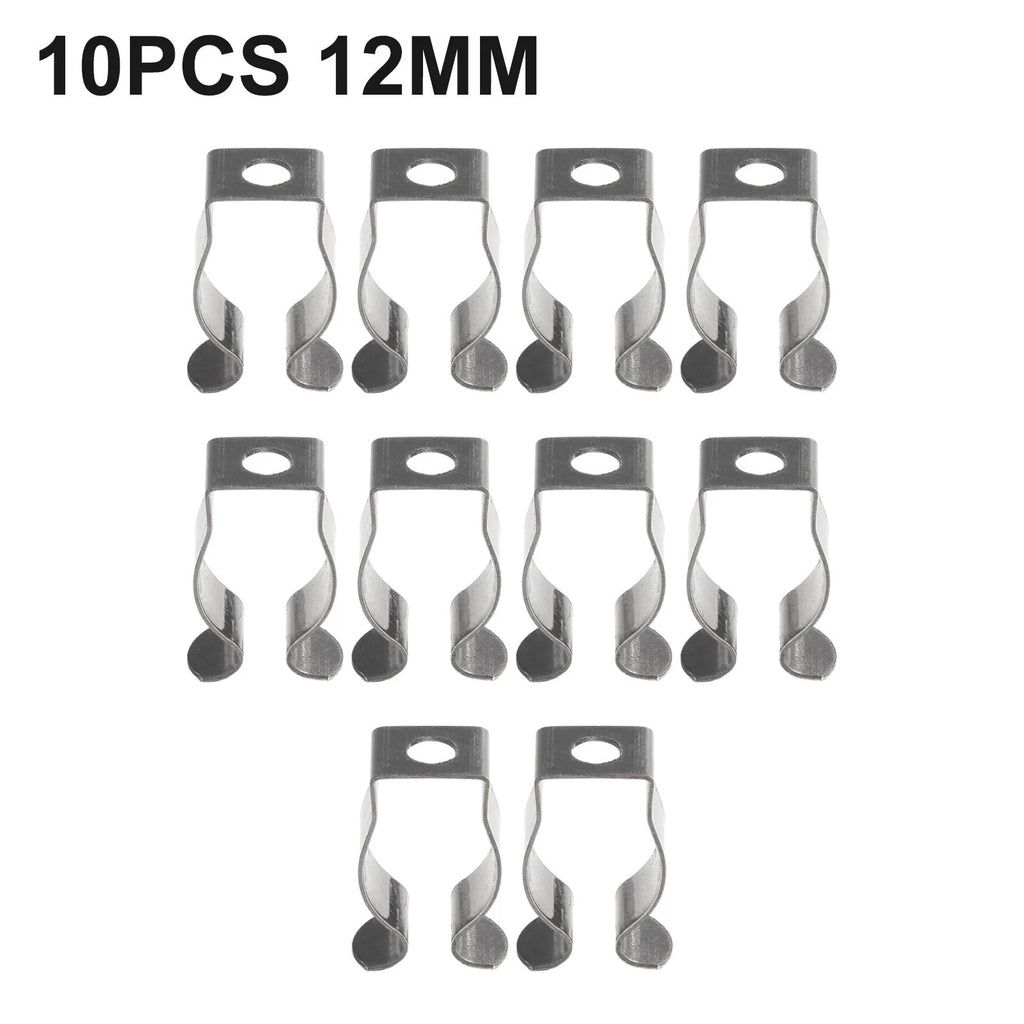 Set of 10 Heavy Duty Stainless Steel Clips for Tool and Equipment Storage