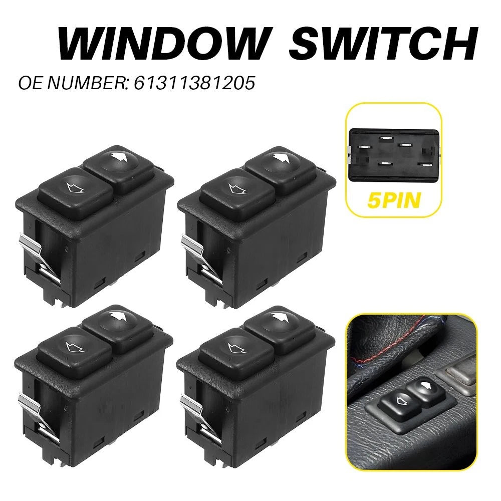 4X Illuminated Window Control Switch for BMW 3 Series Sedan E30 (1982–1992)