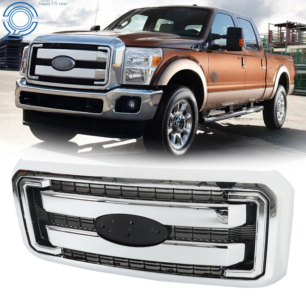Front Radiator Grille Assembly for Ford Super Duty F250 F350 F450 F550 (2011–2016)