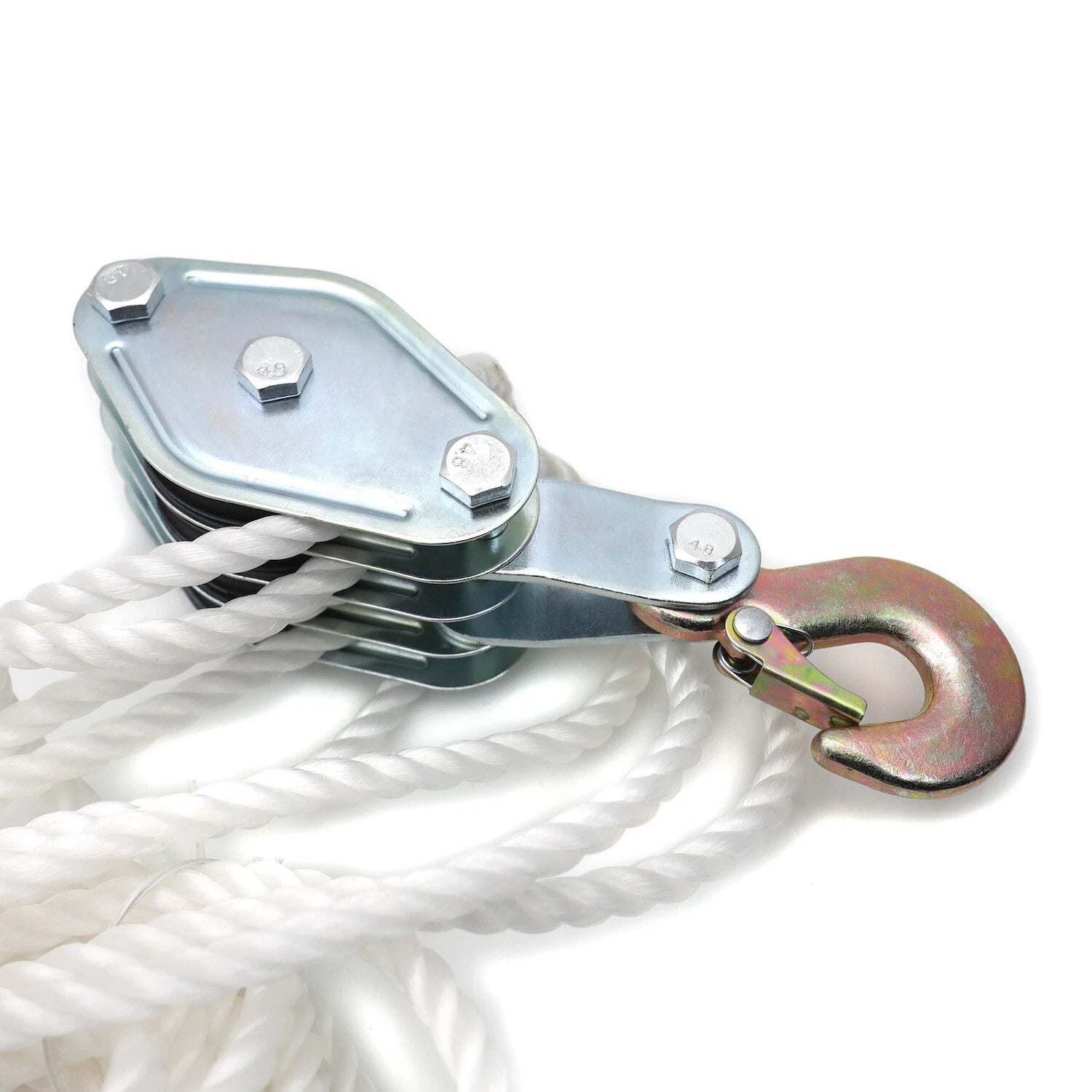 2 Ton 4000LB Hoist Pulley Block and Tackle Rope 65FT 7:1 Lifting