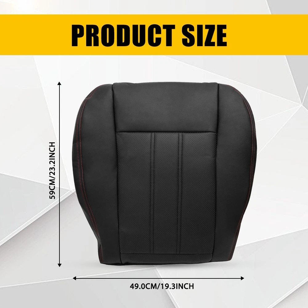 Driver Bottom Leather Seat Cover for Dodge Grand Caravan (2008–2020) Red Seam