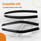 Window Deflector Visor Set of 4 for Nissan Maxima (2016–2023) Black