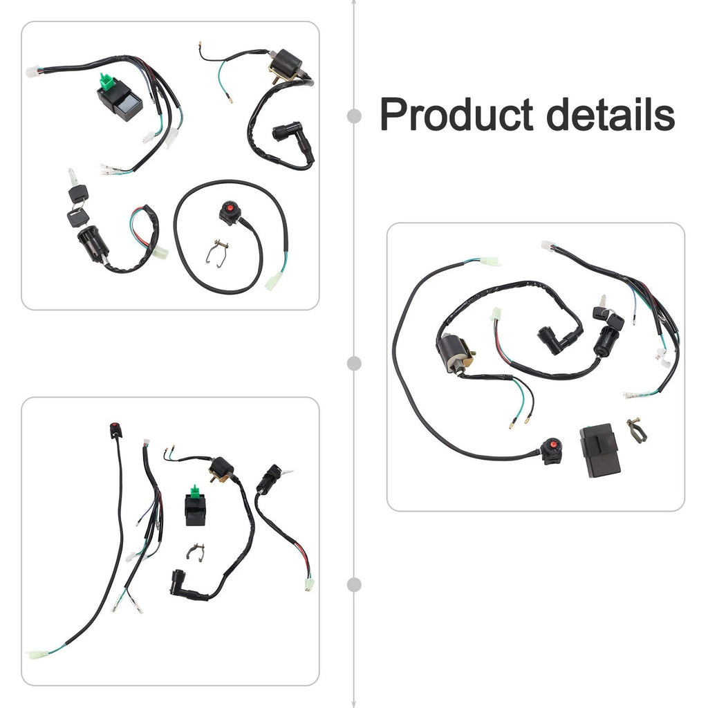 CDI Wiring Harness and Ignition Coil Kit for 50cc 70cc 90cc 110cc 125cc